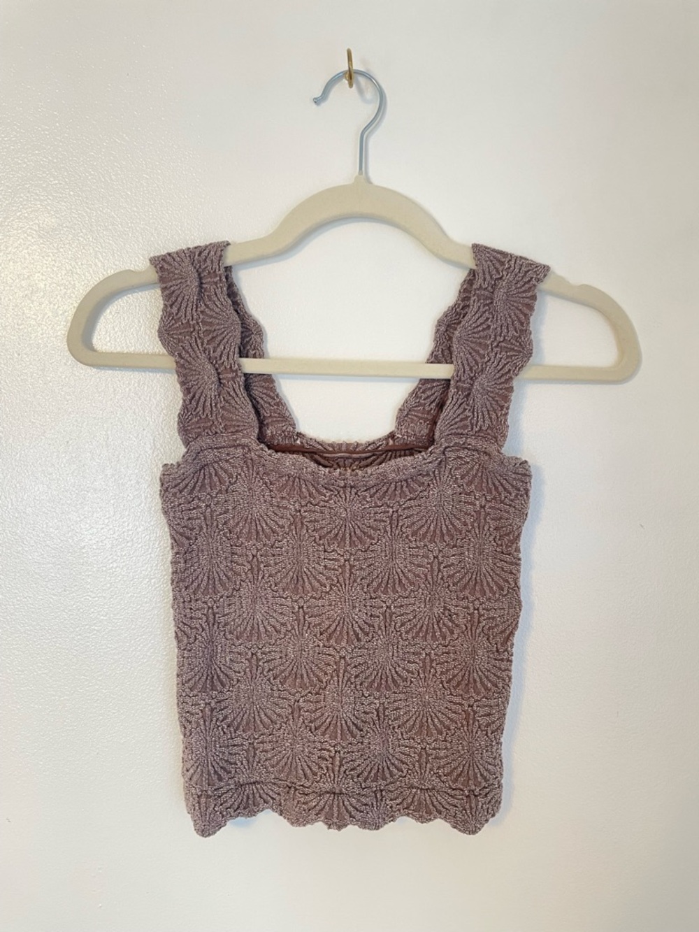 Free people love letter textured cami mushroom brown size xs/s